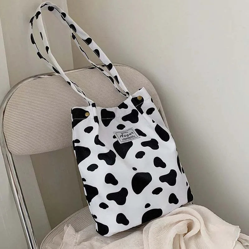 Leopard Print Casual Handbag Canvas Shoulder Bag