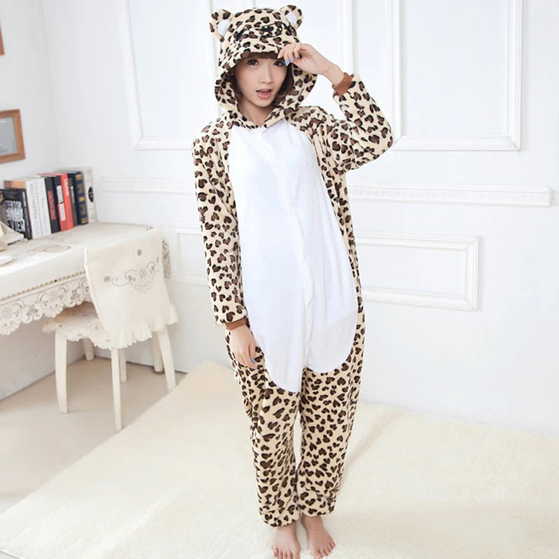 Unisex Leopard Kigurumi Unicorn Women's Pajamas