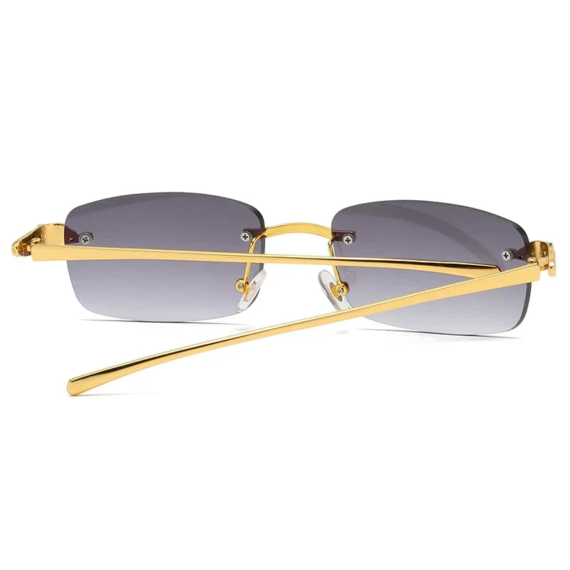 Fashion Vintage Rimless Square Sunglasses Men