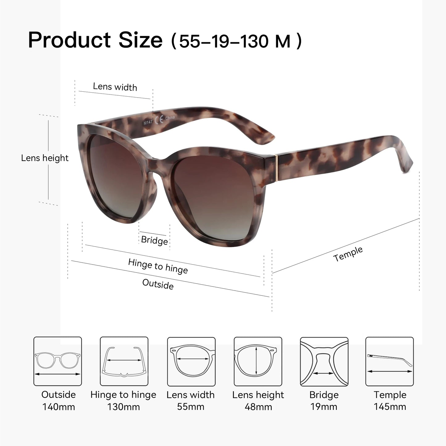 Fashion Cateye Polarized Sunglasses for Women