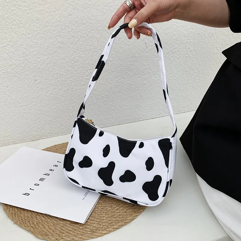 Animal Pattern Print Nylon Shoulder Bag Casual Women