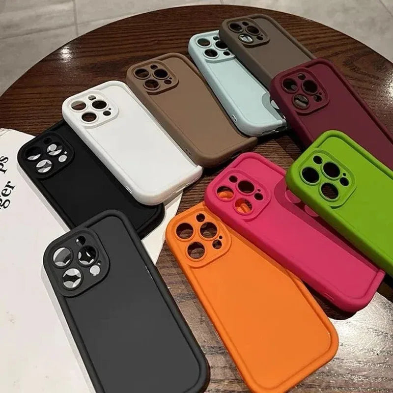 Luxury Candy Color Silicone Phone Case For IPhone 11 13 12 14 15 16 Pro Max 15 Pro 14 PLUS Shockproof Cover Iphone 11 Pro Case