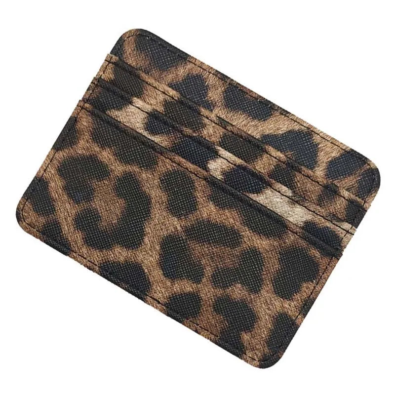 New Leopard Pattern Leather Slim Card Wallet For men