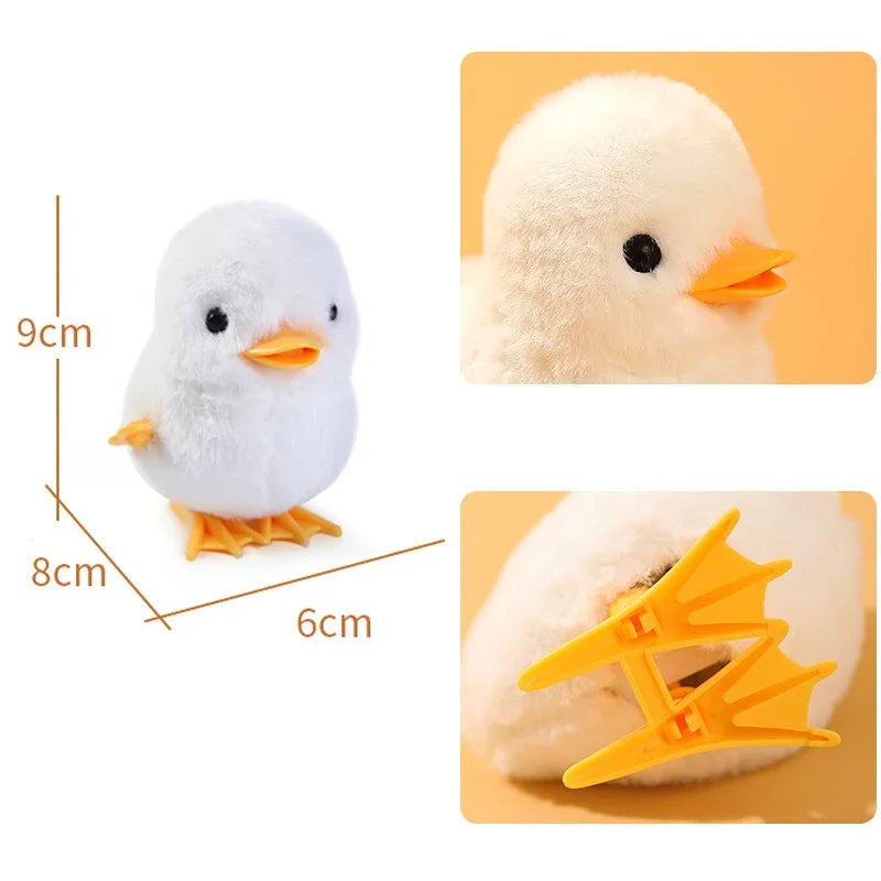 Yellow Jumping Chicken Clockwork Toy Walking Simulation