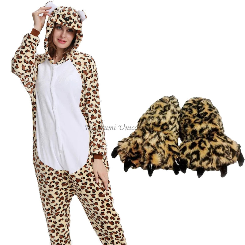 Unisex Leopard Kigurumi Unicorn Women's Pajamas