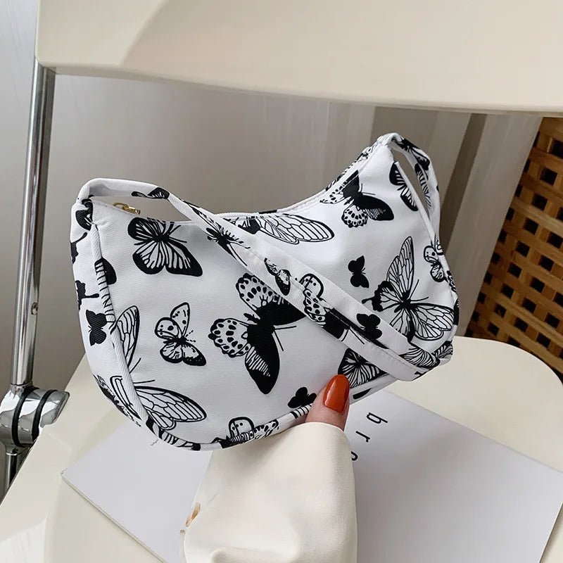 Animal Pattern Print Nylon Shoulder Bag Casual Women