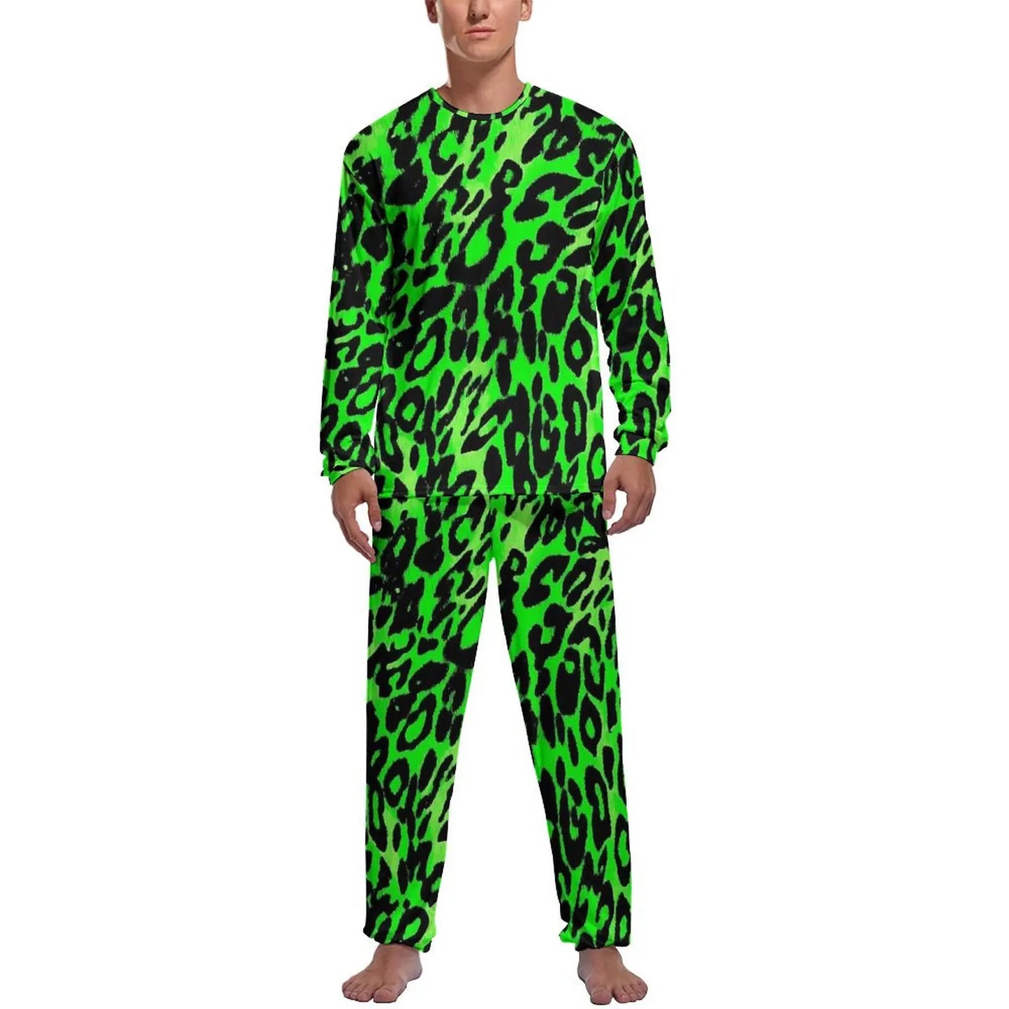 Orange Leopard Print Pajamas Spring Casual Sleepwear