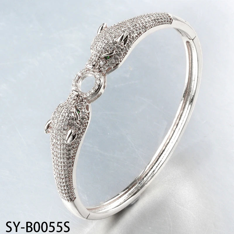 Gold Silver Color Leopard Head Bracelets For Women