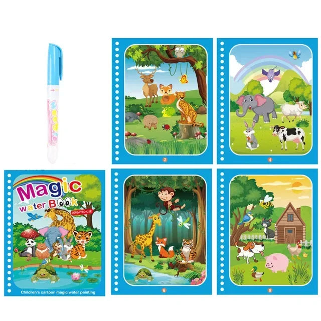 Drawing Coloring Books for Kids Magic Water Book with Pen