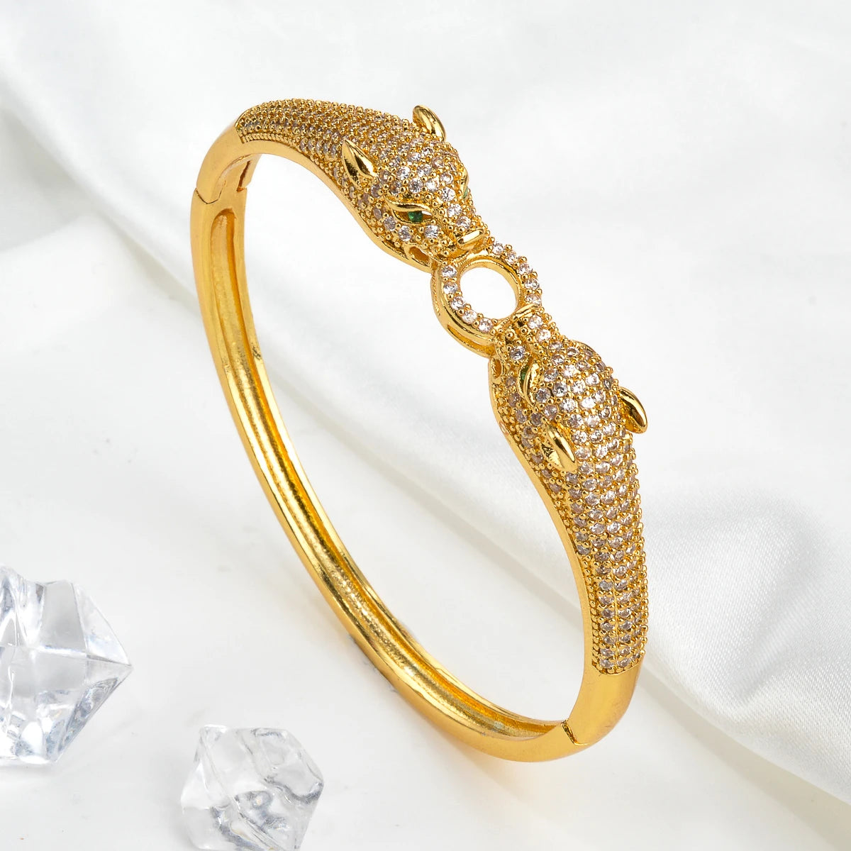 Gold Silver Color Leopard Head Bracelets For Women