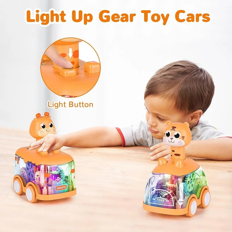 Baby Animal Car Toys Toddler Press and Go Cars Pull Back