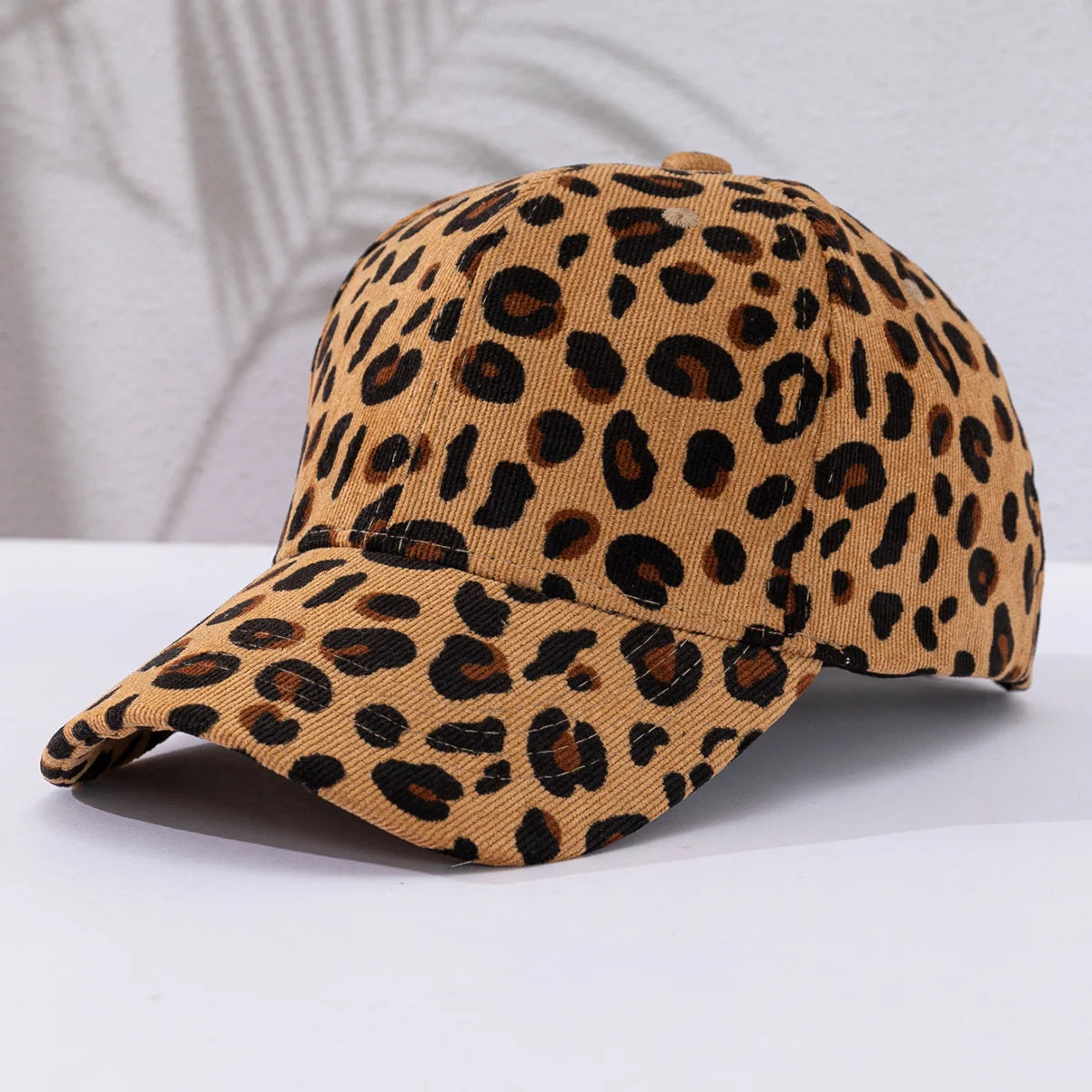 Leopard hat Women's autumn and winter corduroy baseball cap