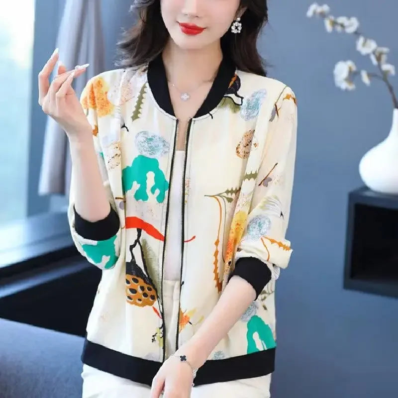 New Summer Fashionable Large Size Short Jacket For Women Loose Fit Sun Protection Clothing V-Neck Cardigan Top For Elderly