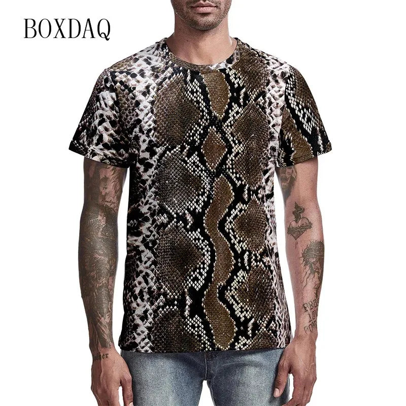 Leopard Men's Fashion T-Shirts Short Sleeve Streetwear