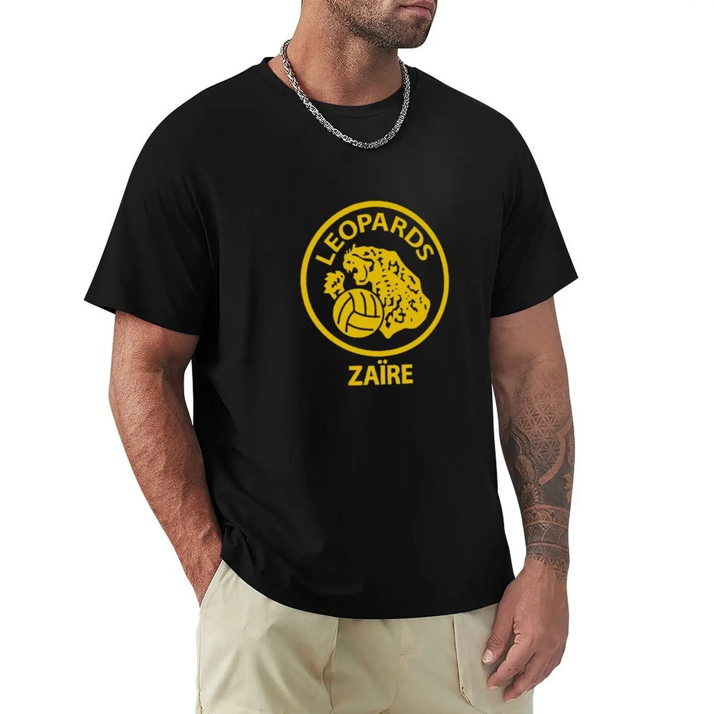 Zaire Leopards 1974 Retro Football T-Shirt tops blanks boys whites t shirts for men cotton