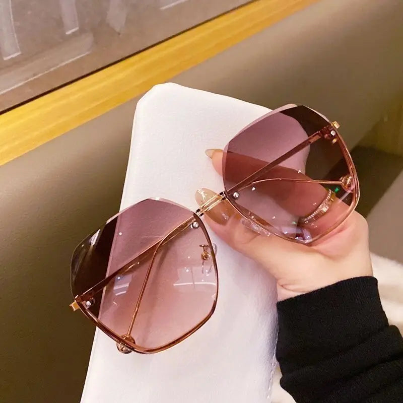 Brand Design Fashion New Polygonal Metal Sunglasses
