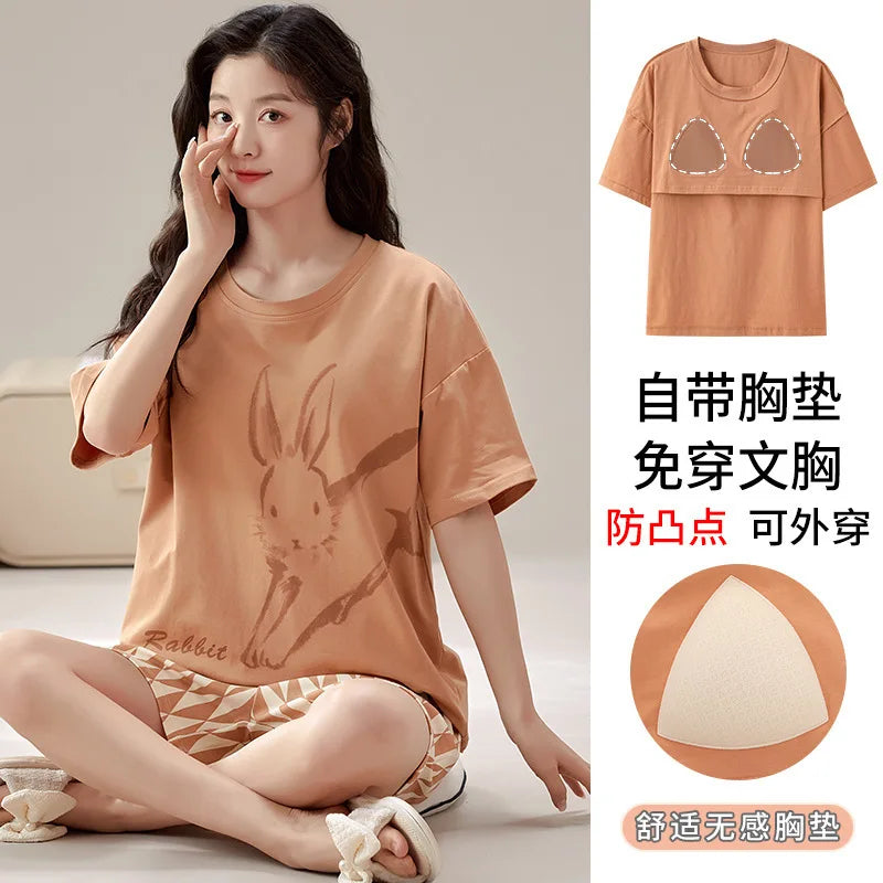 Summer 100% Cotton Women's Pajamas