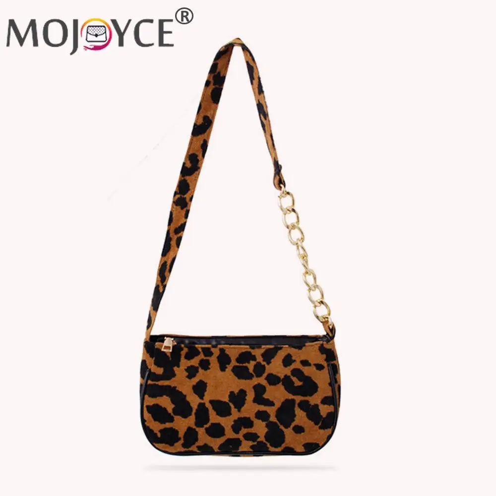Vintage Street Chain Handbag Plush Leopard Women