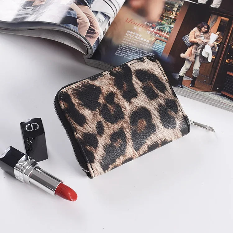 Leather Women Wallet Classic Leopard Animal Print