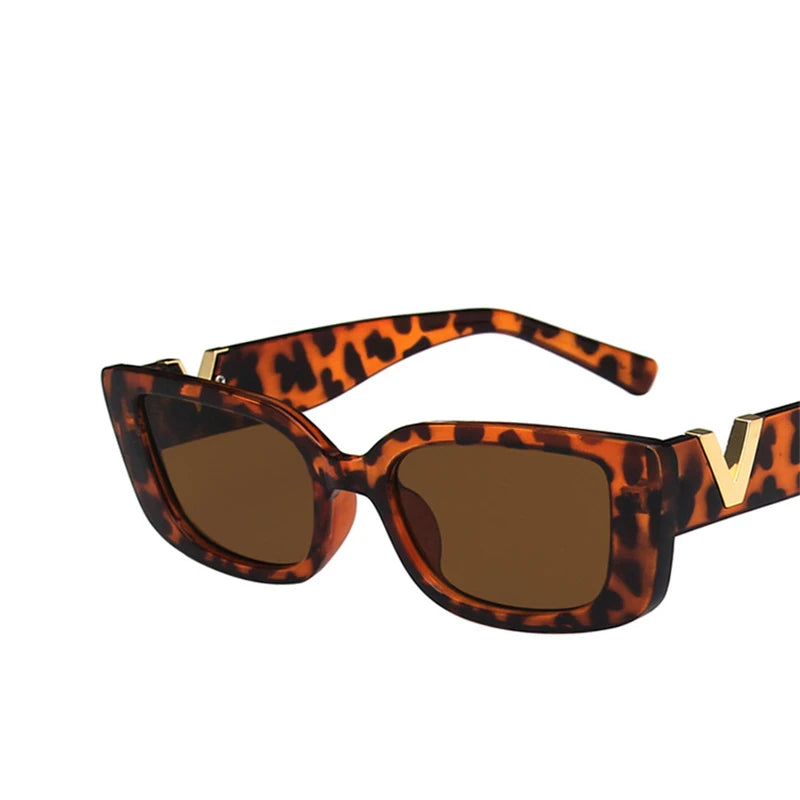 Retro Rectangle Sunglasses Women Brand Designer
