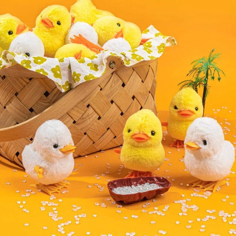 Yellow Jumping Chicken Clockwork Toy Walking Simulation