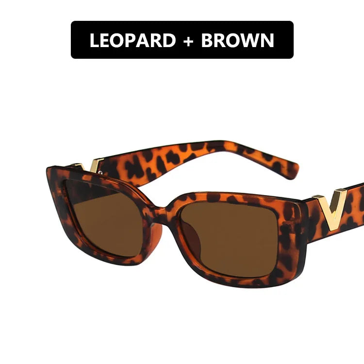 Retro Rectangle Sunglasses Women Brand Designer