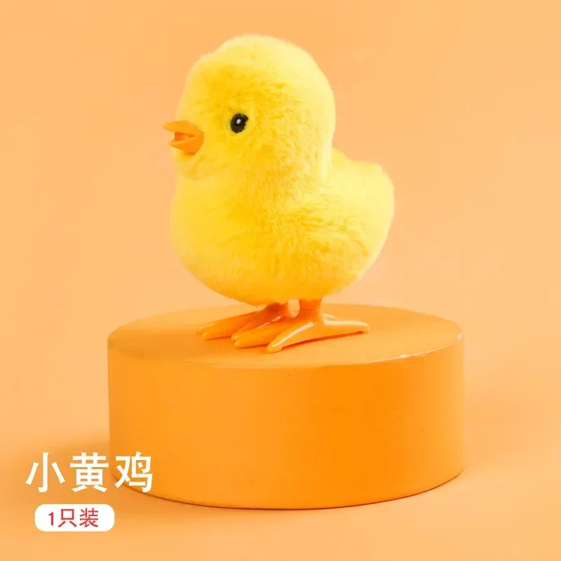 Yellow Jumping Chicken Clockwork Toy Walking Simulation