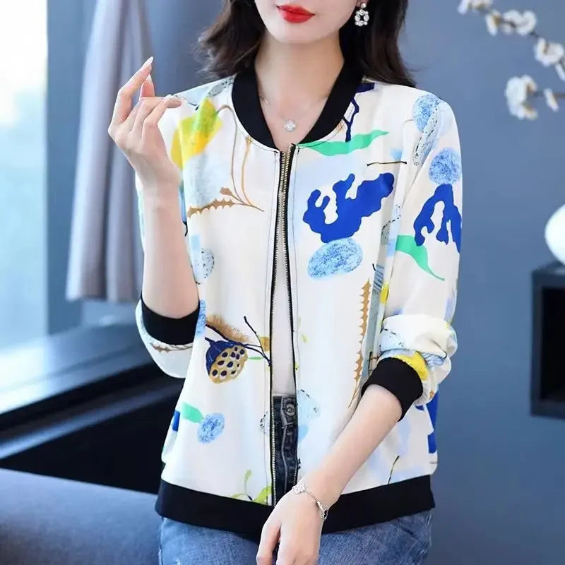 New Summer Fashionable Large Size Short Jacket For Women Loose Fit Sun Protection Clothing V-Neck Cardigan Top For Elderly