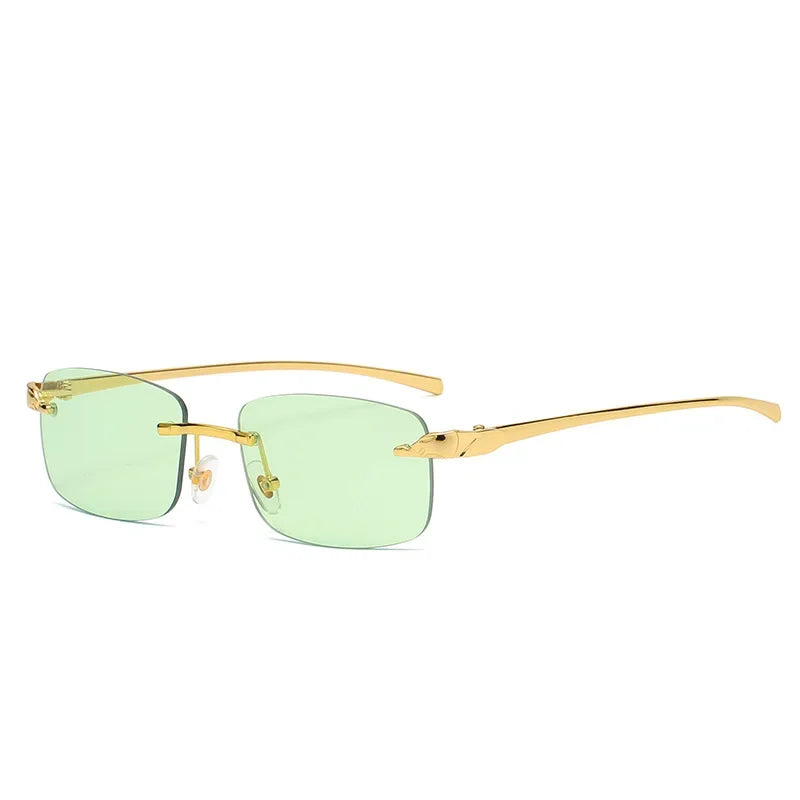 Fashion Vintage Rimless Square Sunglasses Men