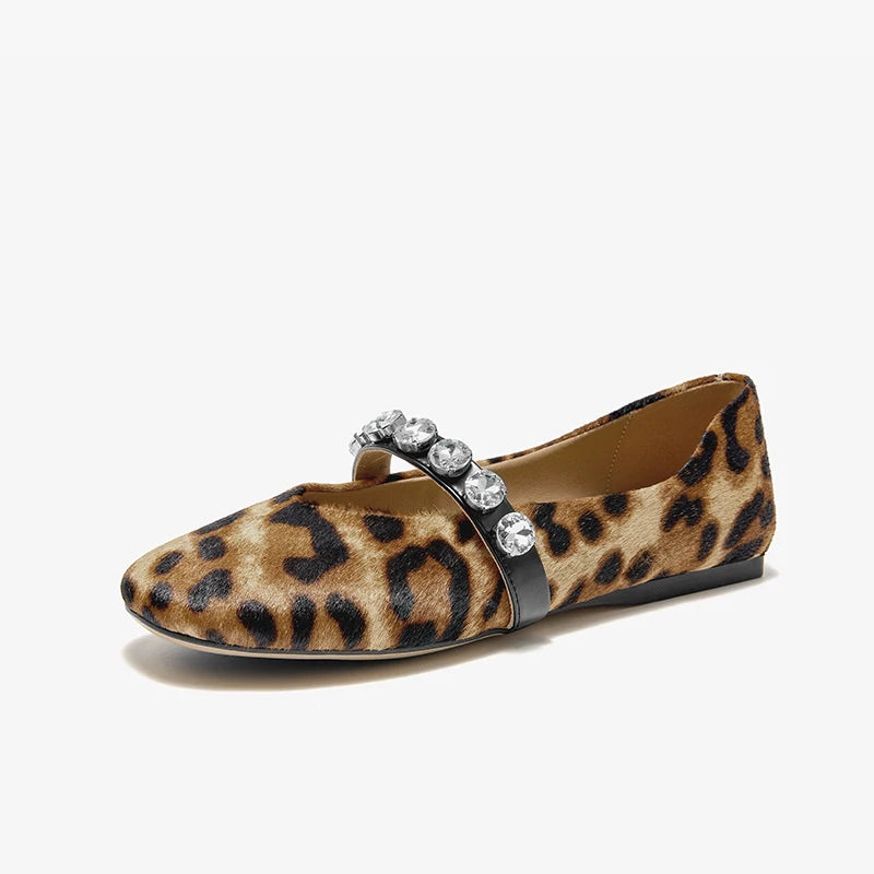BEAUTODAY Penny Loafers Women Cowhide Round Toe