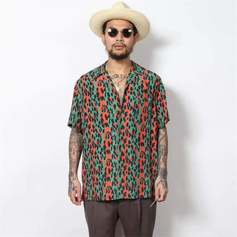 Leopard Print Y2k High Quality Hawaii Beach Men