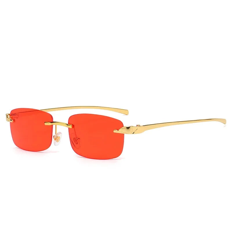 Fashion Vintage Rimless Square Sunglasses Men