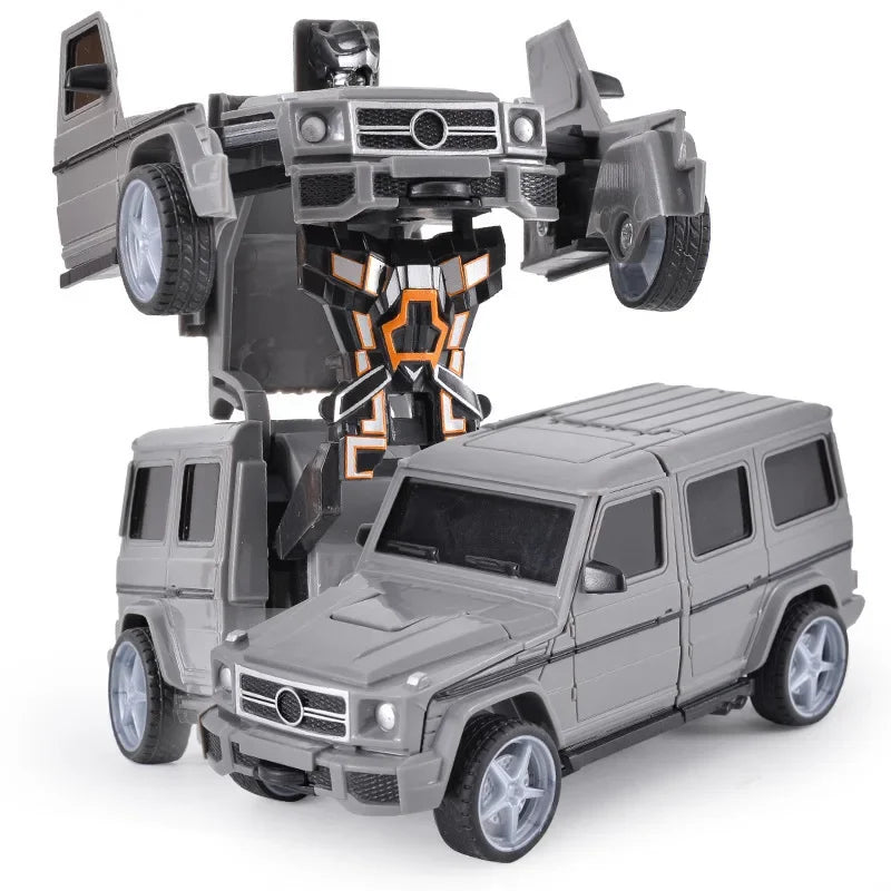Shape-shifting toy car inertial impact one-button shape