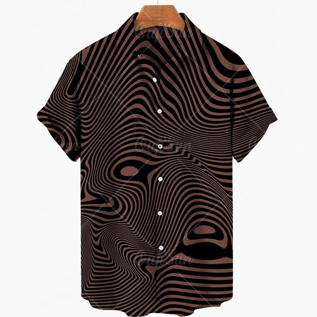 Short Sleeve Leopard Men's Shirts For Man Clothing Hawaiian Fashion 3D Print Thin Lapel Floral Casual Oversized Imported Camisa