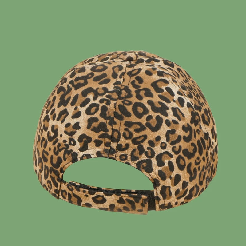 Vintage Sunhat in Street with Full Cover Leopard Pattern Wide