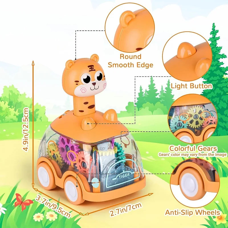 Baby Animal Car Toys Toddler Press and Go Cars Pull Back