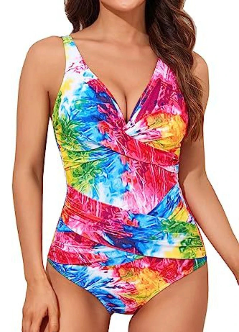 Vintage One Piece Swimsuit Sexy Printed Swimming Suit for Women Summer Monokini Swimwear Bathing Suits Boho Ladies Swimsuits