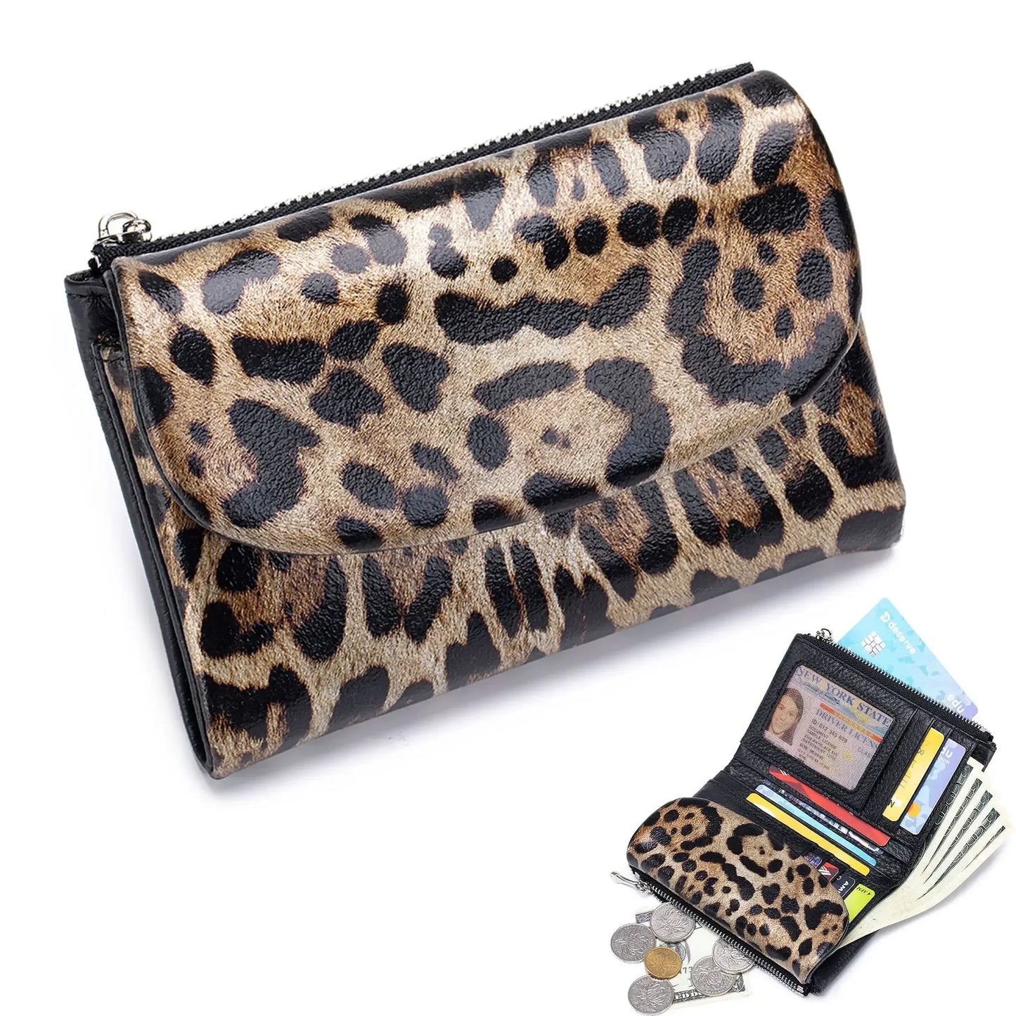 Female Coin Purse Genuine Leather Short Women Wallet