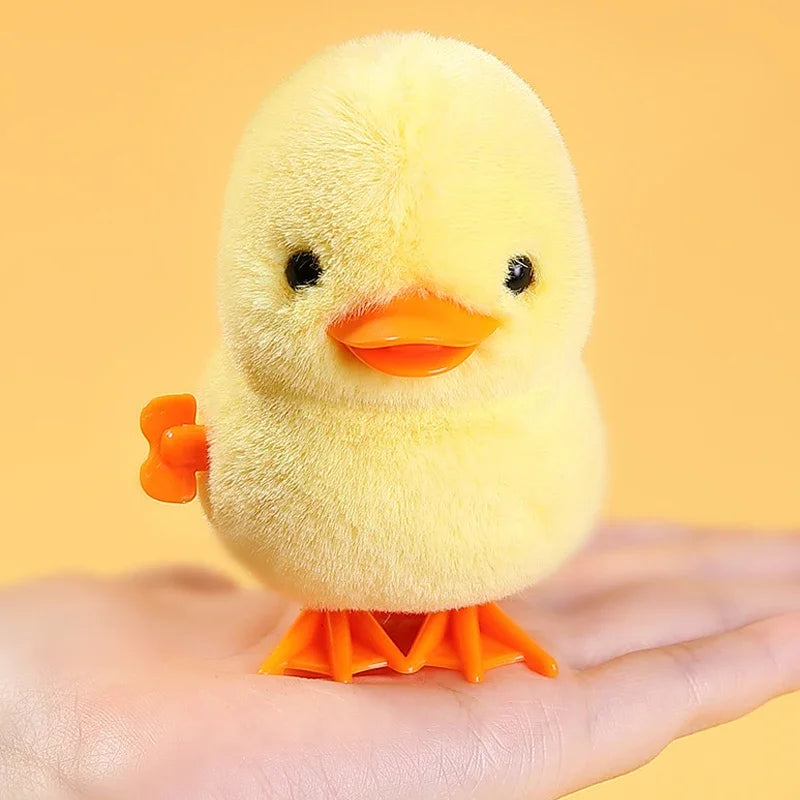 Yellow Jumping Chicken Clockwork Toy Walking Simulation