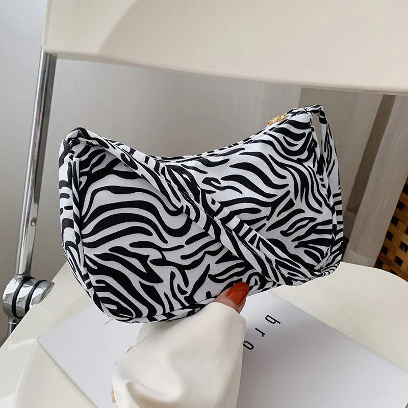 Animal Pattern Print Nylon Shoulder Bag Casual Women