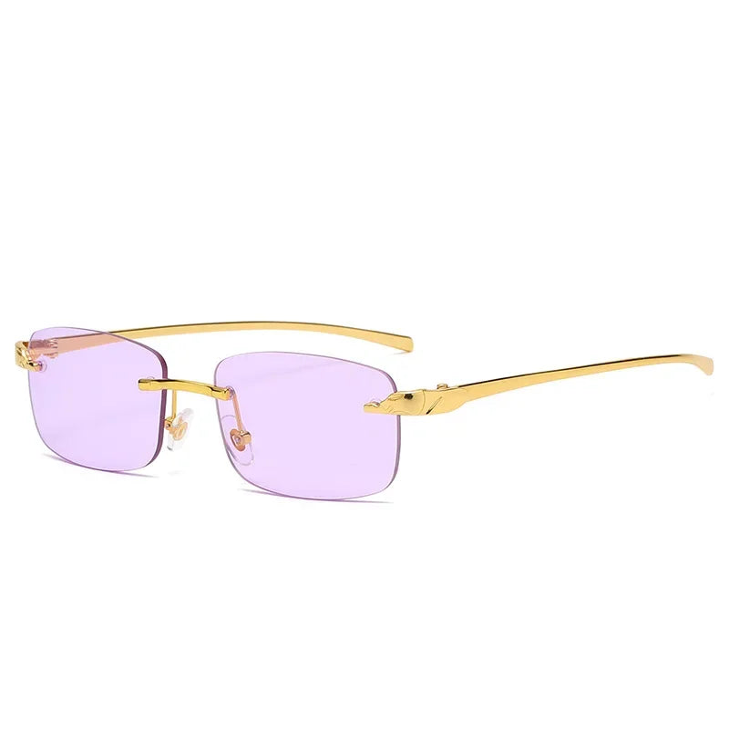 Fashion Vintage Rimless Square Sunglasses Men