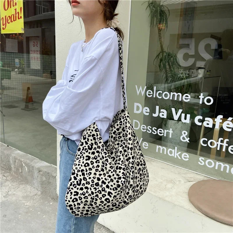 Oversized Leopard Prints Shoulder Bags for Women ags