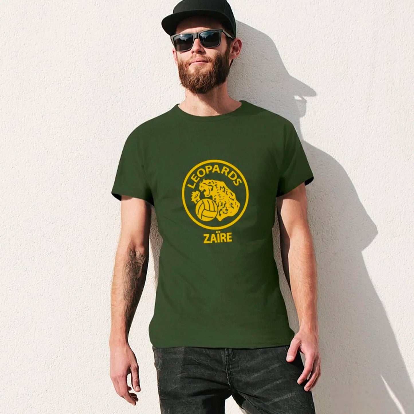 Zaire Leopards 1974 Retro Football T-Shirt tops blanks boys whites t shirts for men cotton