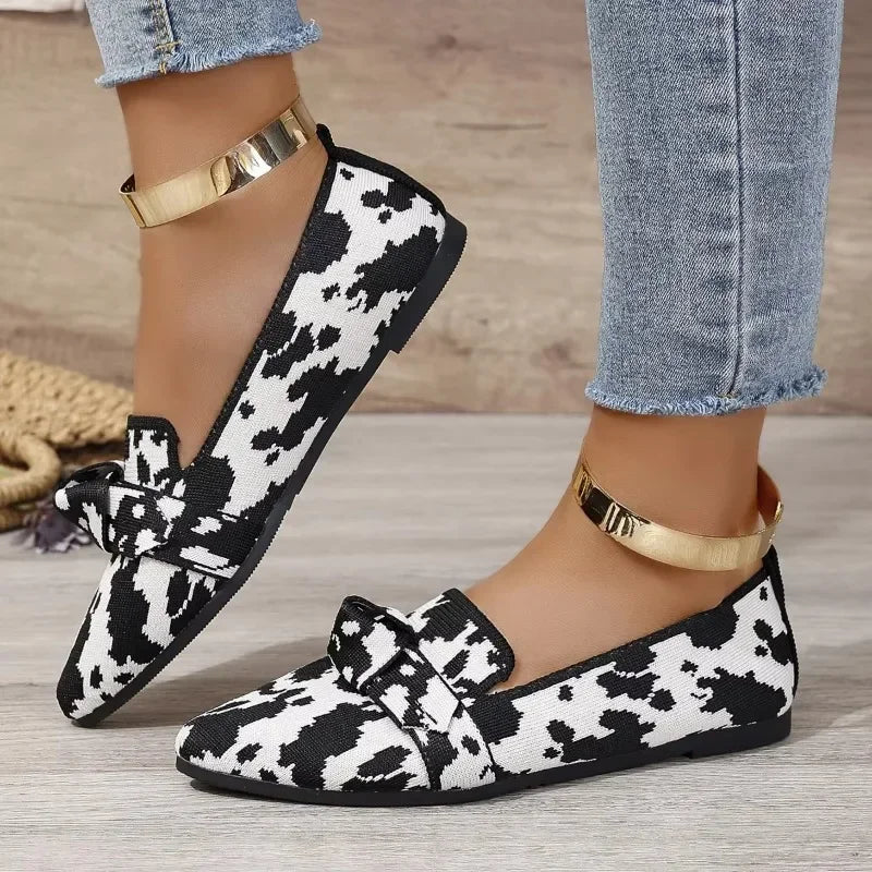 Women Shoes Leopard Print Flats Pointed Toe Flat Casual