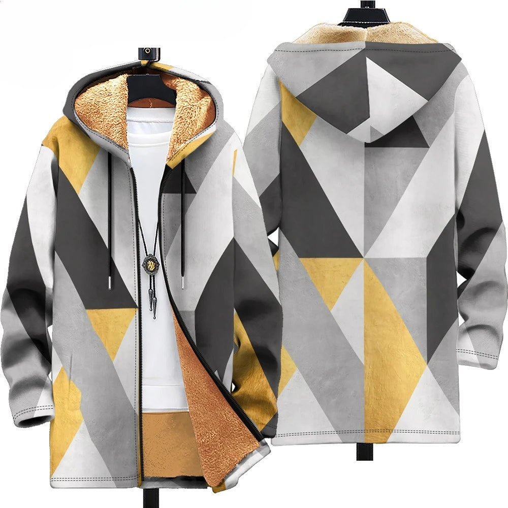 3D Men Cardigans Coats Tiger Loong Printed Plush