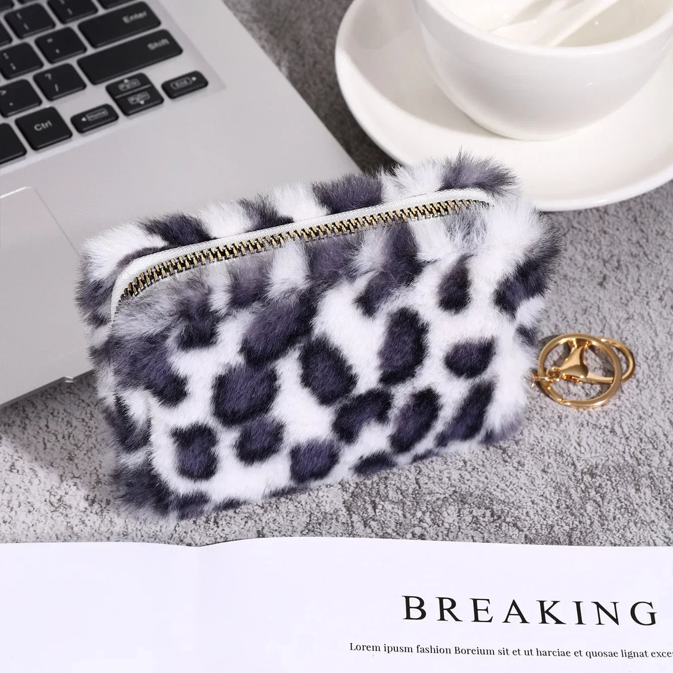 Creative Plush Coin Purse Fashion Leopard Pattern Women
