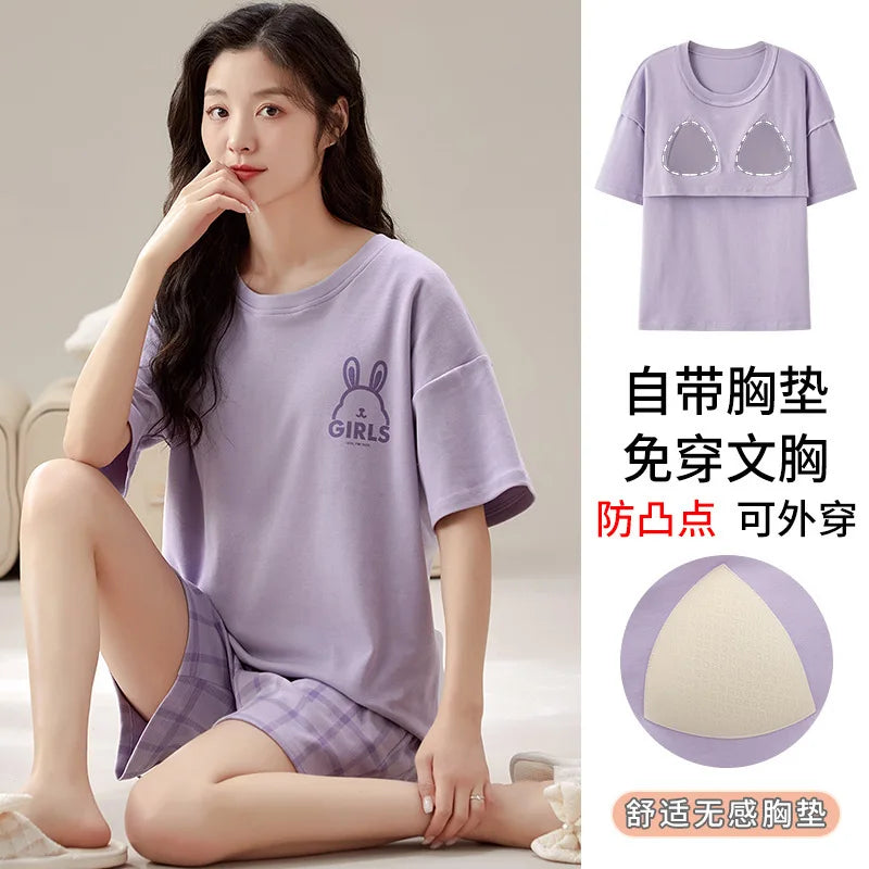 Summer 100% Cotton Women's Pajamas