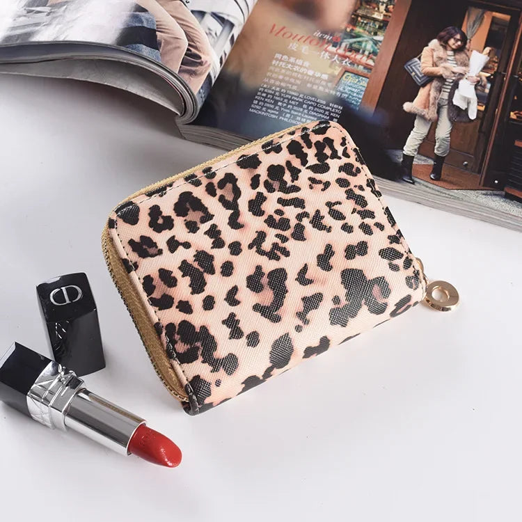 Leather Women Wallet Classic Leopard Animal Print