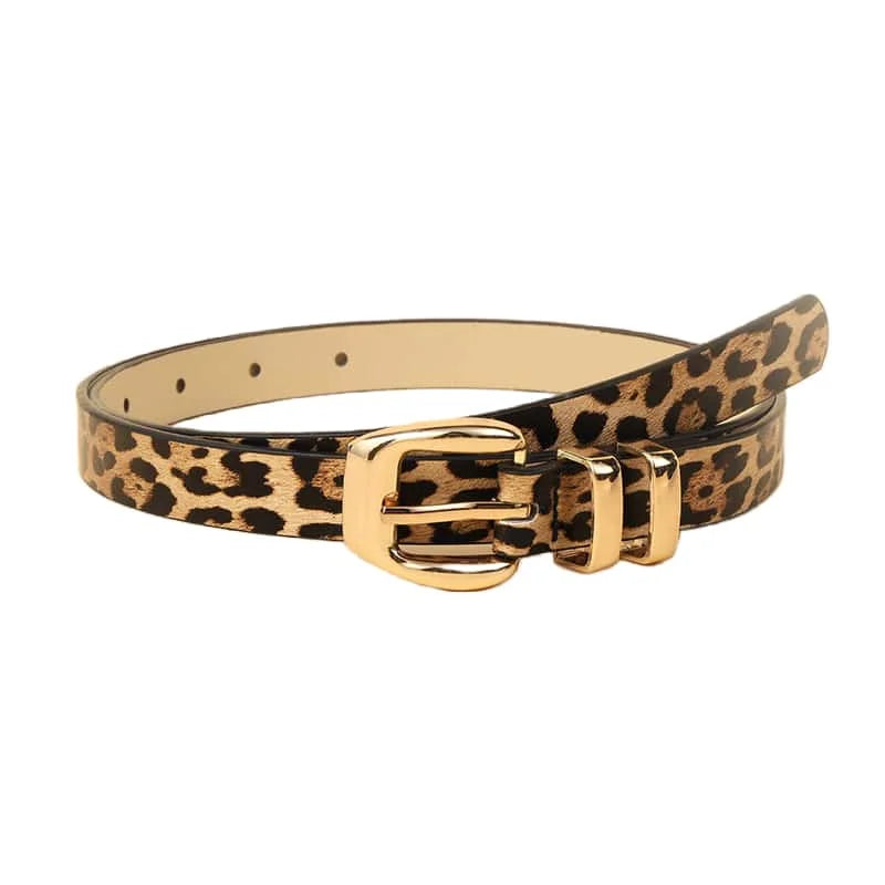Leopard Print Pu Women's Belt Trendy Casual Versatile