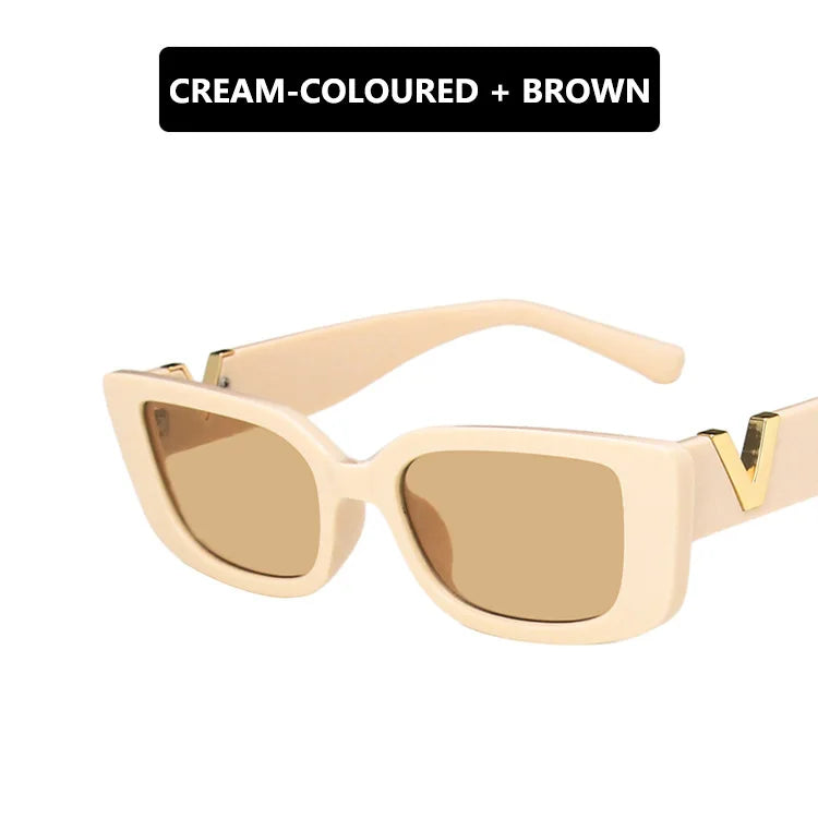 Retro Rectangle Sunglasses Women Brand Designer